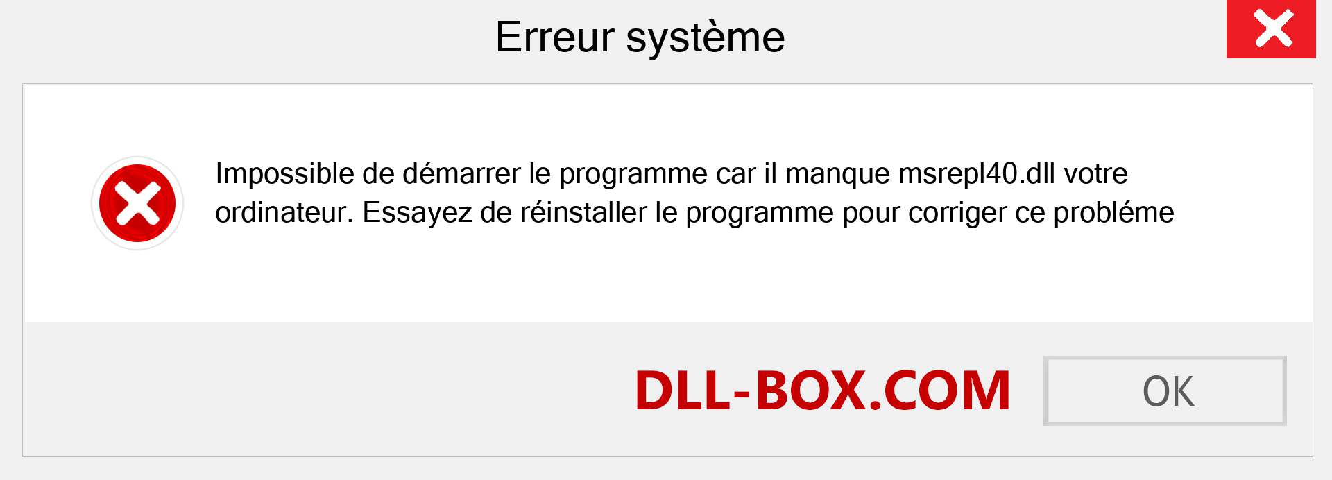 Le fichier msrepl40.dll est manquant ?. Télécharger pour Windows 7, 8, 10 - Correction de l'erreur manquante msrepl40 dll sur Windows, photos, images